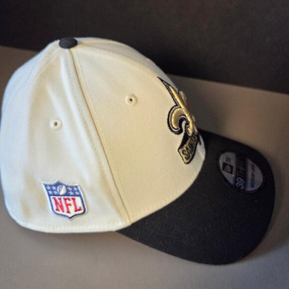 New Orleans Saints Embroidered Hat New Era 39 Thirty Off-White/Black M/L - Picture 4 of 12